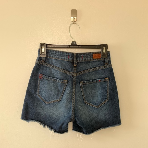BDG High Waisted Dark Wash Jean Shorts - Picture 2 of 4